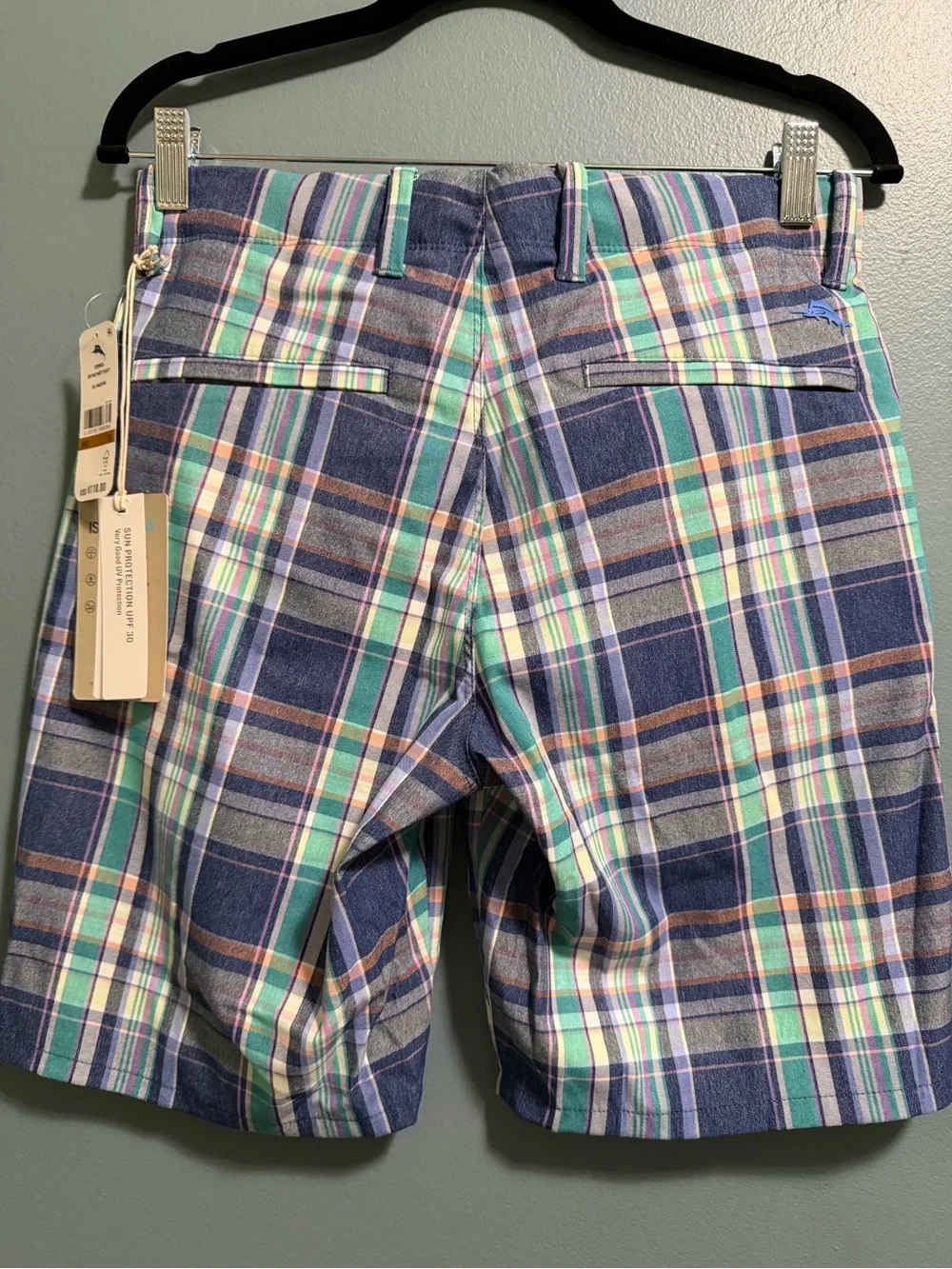 Tommy Bahama On Par Party Plaid 9” Shorts Men’s 29x9 Stretch UPF 30 NEW